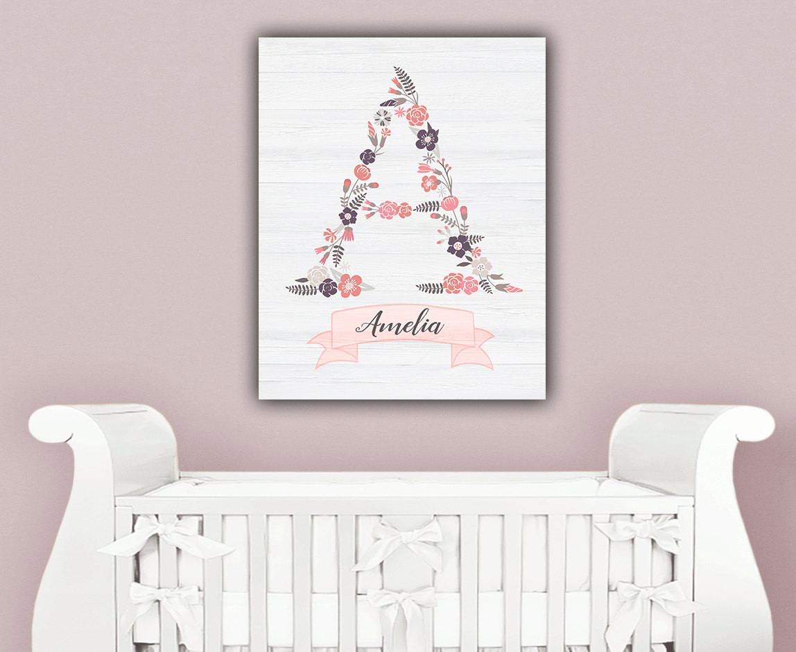 Baby Name Wall Decor
 Baby Girl Nursery Wall Decor Baby Name Wall by