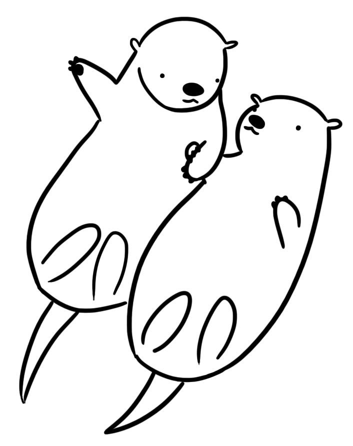 Baby Otter Coloring Pages
 1613 best images about Absolutely Love Otters on Pinterest