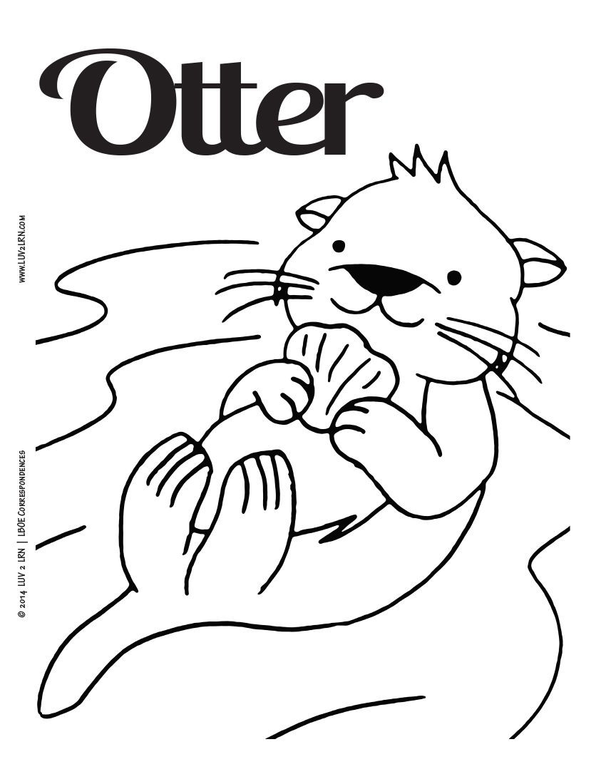 Baby Otter Coloring Pages
 LUV 2 LRN Printable Page English otter