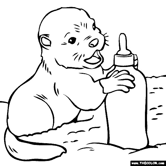 Baby Otter Coloring Pages
 Baby Animals line Coloring Pages