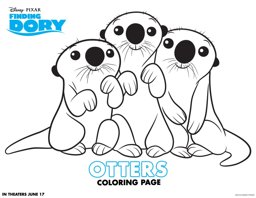 Baby Otter Coloring Pages
 Have Fun with FINDING DORY Coloring Pages and Activity