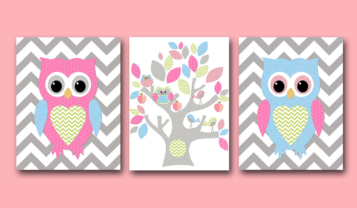 Baby Owls Decor
 Owl Decor Owl Nursery Baby Girl Nursery Decor Children Art