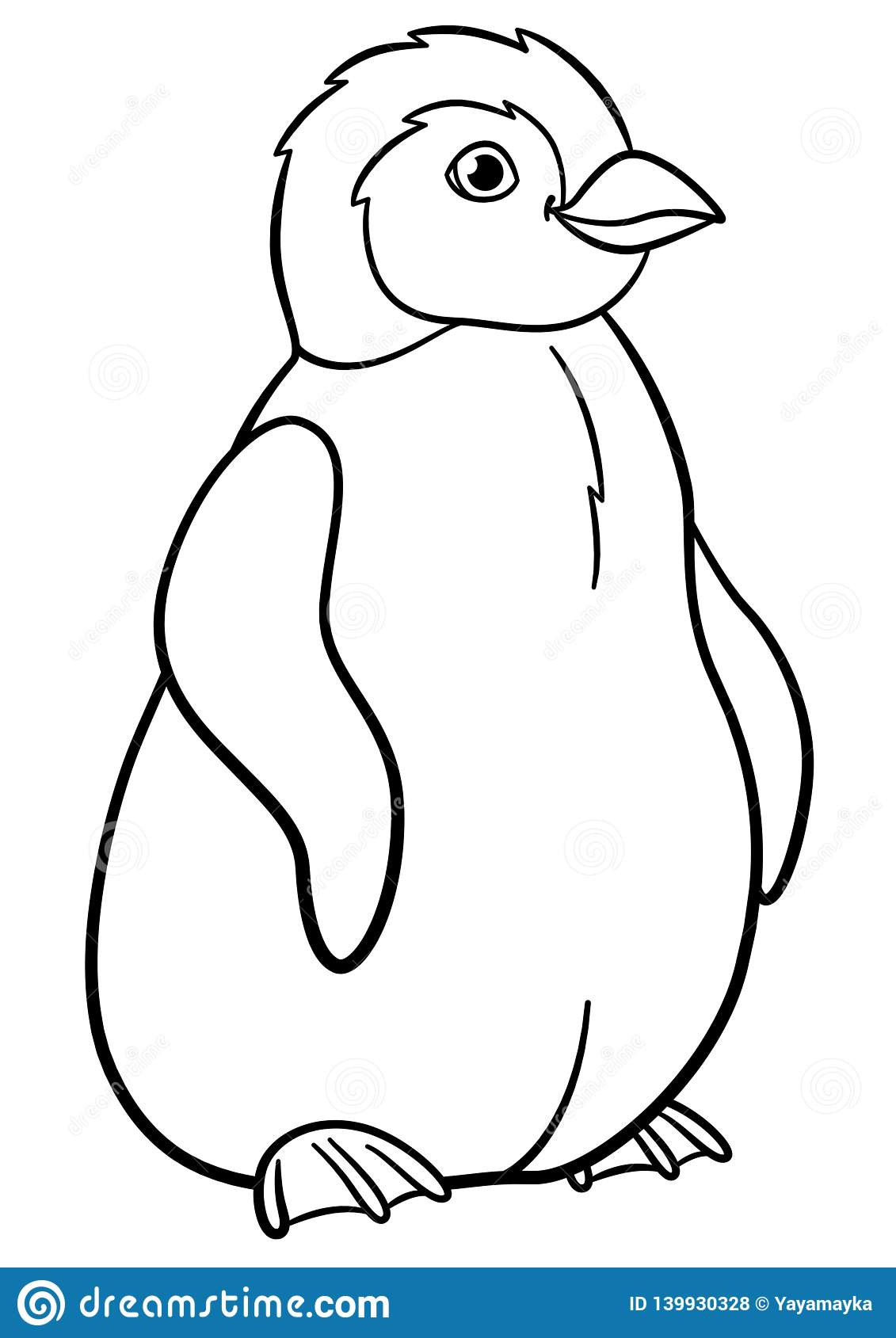 Baby Penguin Coloring Page
 Coloring Pages Little Cute Baby Penguin Smiles Stock