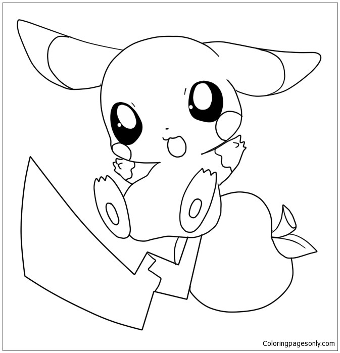 Baby Pikachu Coloring Pages
 Baby Pikachu Coloring Page Free Coloring Pages line
