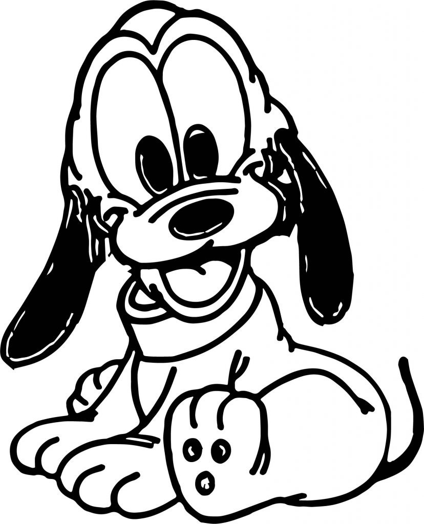 Baby Pluto Coloring Pages
 Smile Front View Baby Pluto Coloring Page