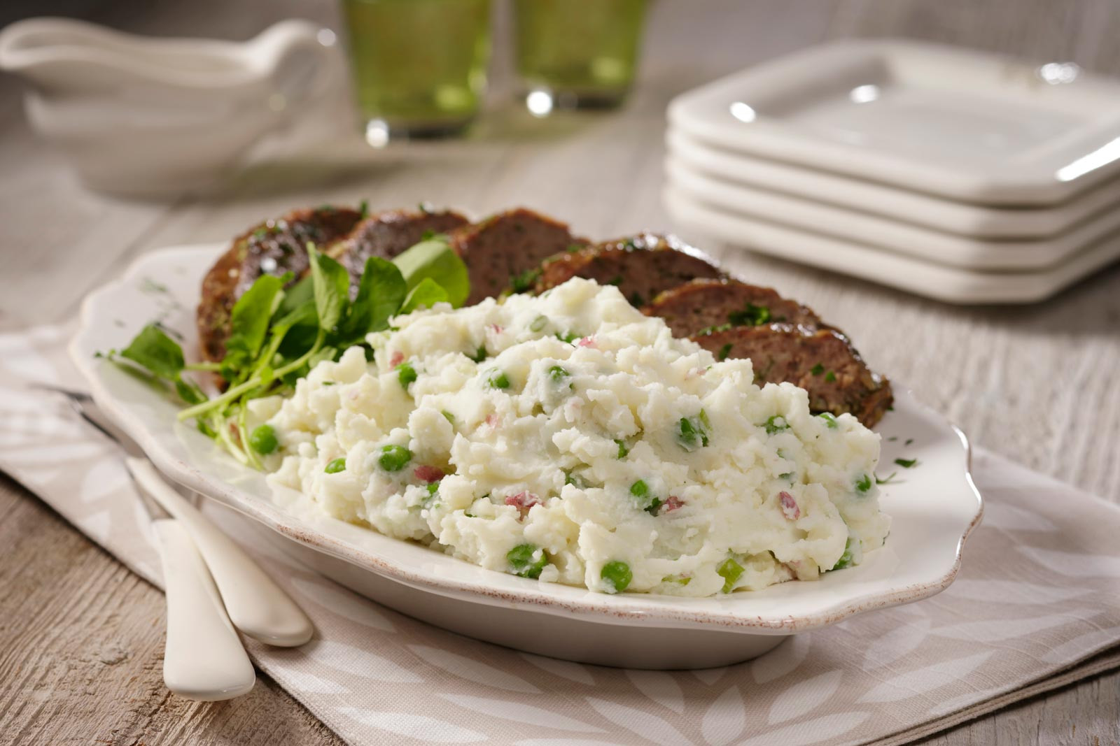 Baby Red Mashed Potatoes
 Baby Red Mashed Potatoes & Peas with Spring Meatloaf