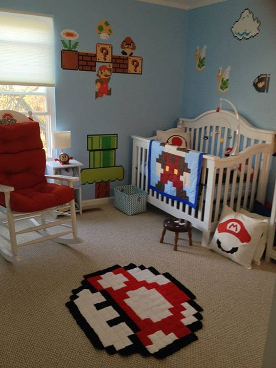 Baby Room Decoration Game
 Super Mario Bros themed baby nursery Mario blanket