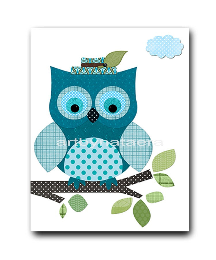 Baby Room Owl Decor
 Owl Decor Owl Nursery Baby Boy Nursery art print Childrens