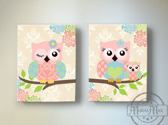 Baby Room Owl Decor
 Kids Wall Art Owl Nursery Baby Girl Owl Decor Owl Nursery