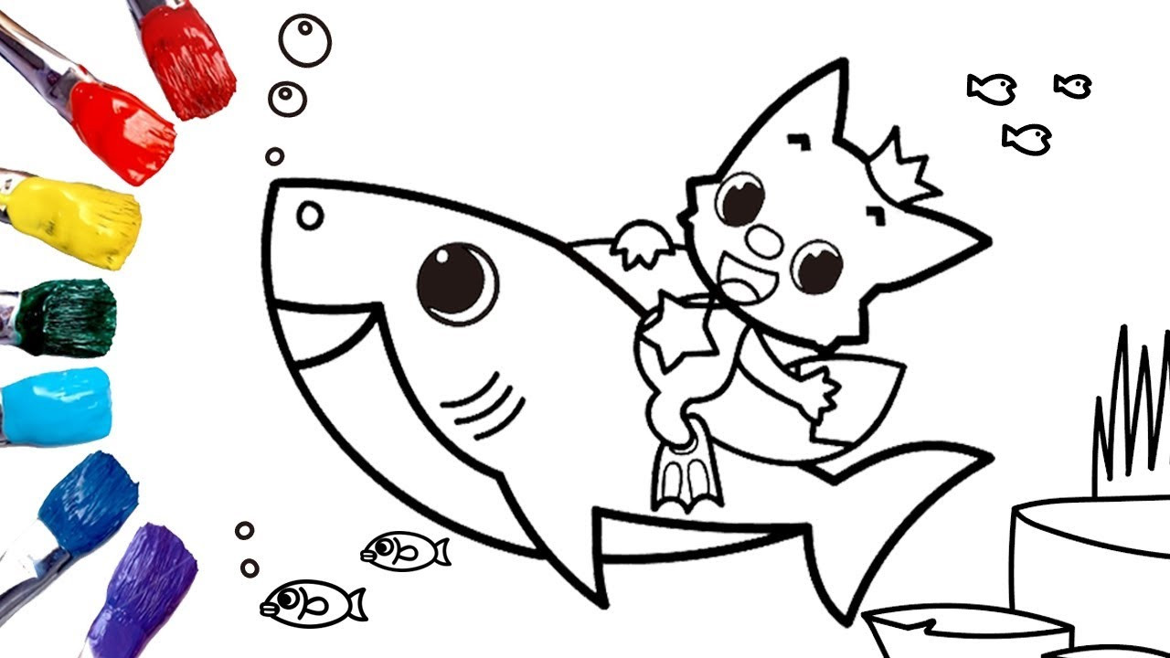 Baby Shark Coloring Page
 Baby Shark Nursery Rhyme & Coloring Pages for Kids [1080p