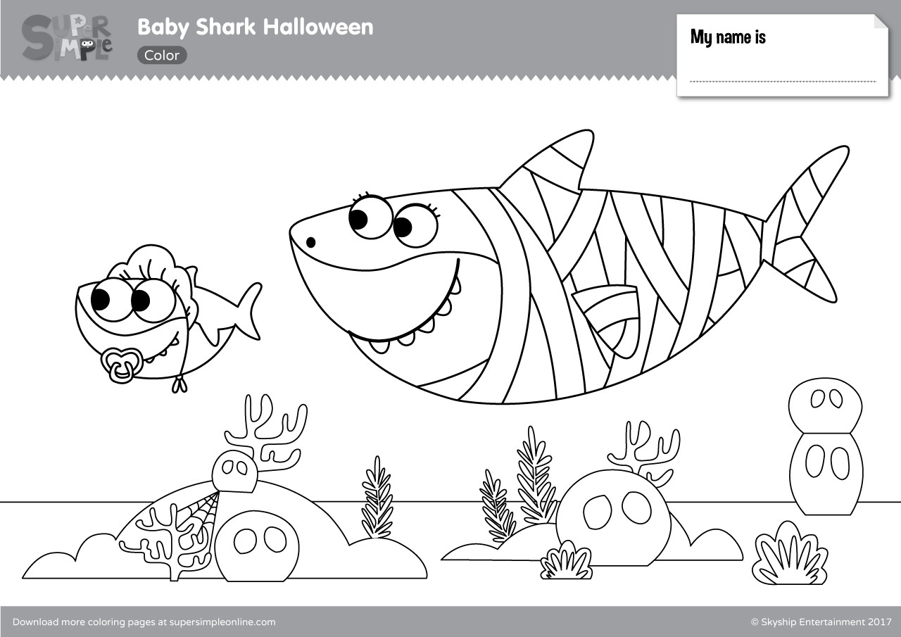 Baby Shark Coloring Page
 Baby Shark Halloween Coloring Pages Super Simple