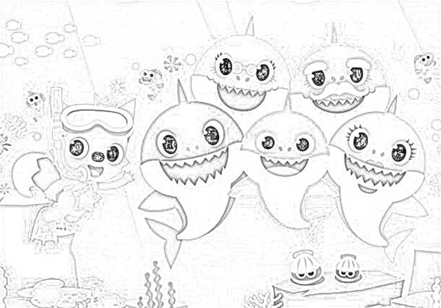 Baby Shark Coloring Page
 Coloring Pages Baby Shark Fingerling Coloring Pages Free