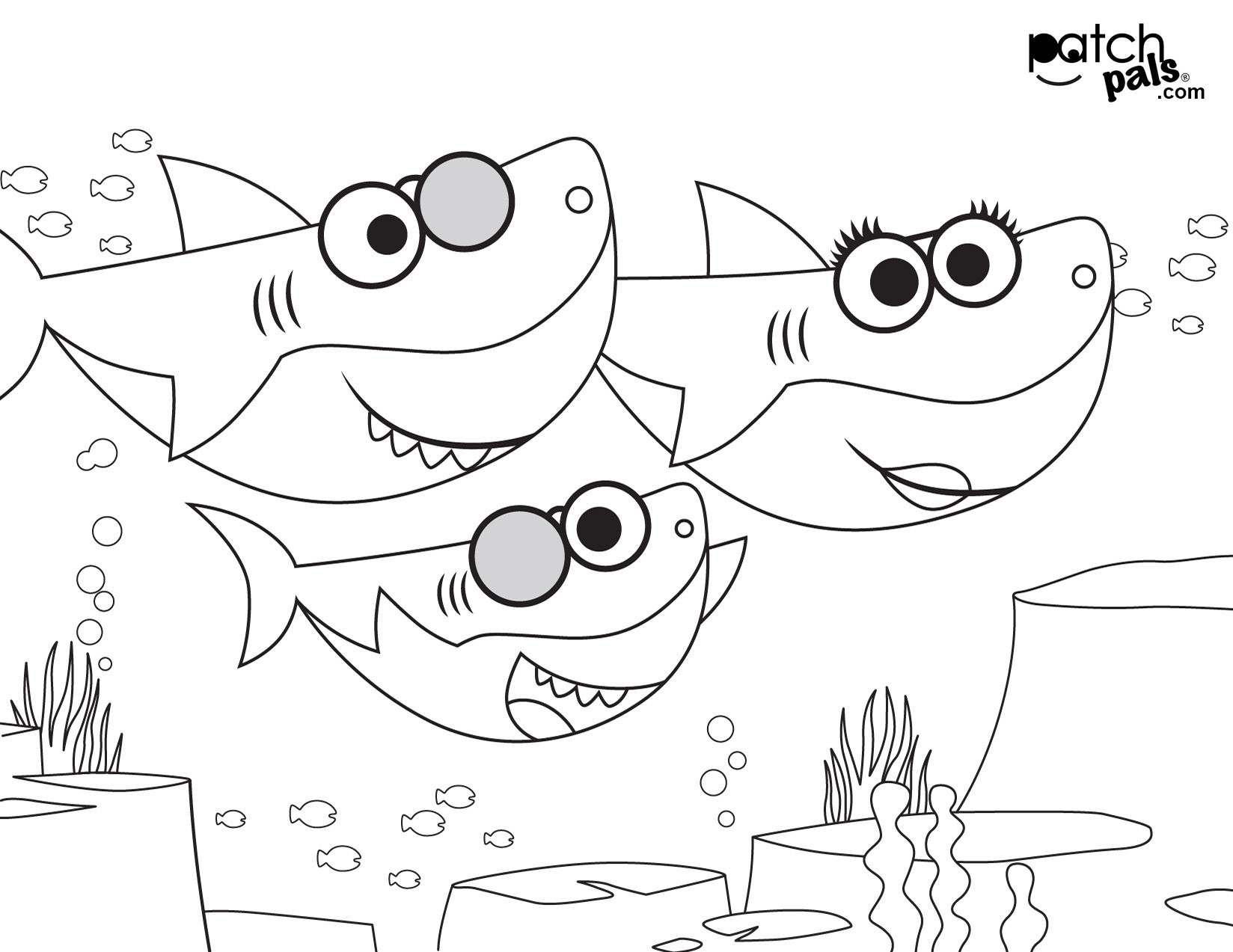 Baby Shark Coloring Page
 Eye Patches by Patch Pals Eye Patch Puzzles