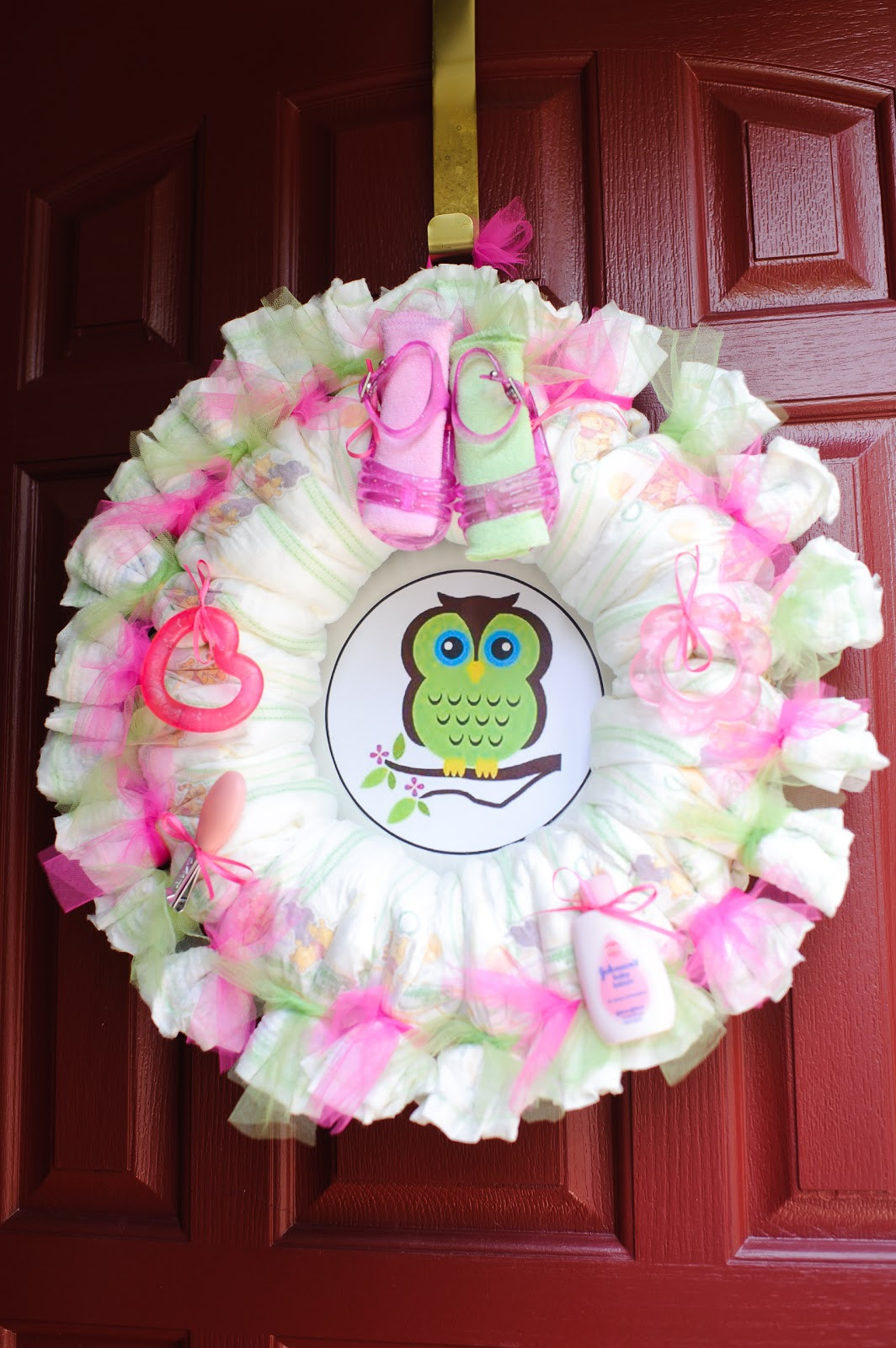 Baby Shower Decorations Ideas Pinterest
 The Mandatory Mooch Baby Shower Diaper Wreath