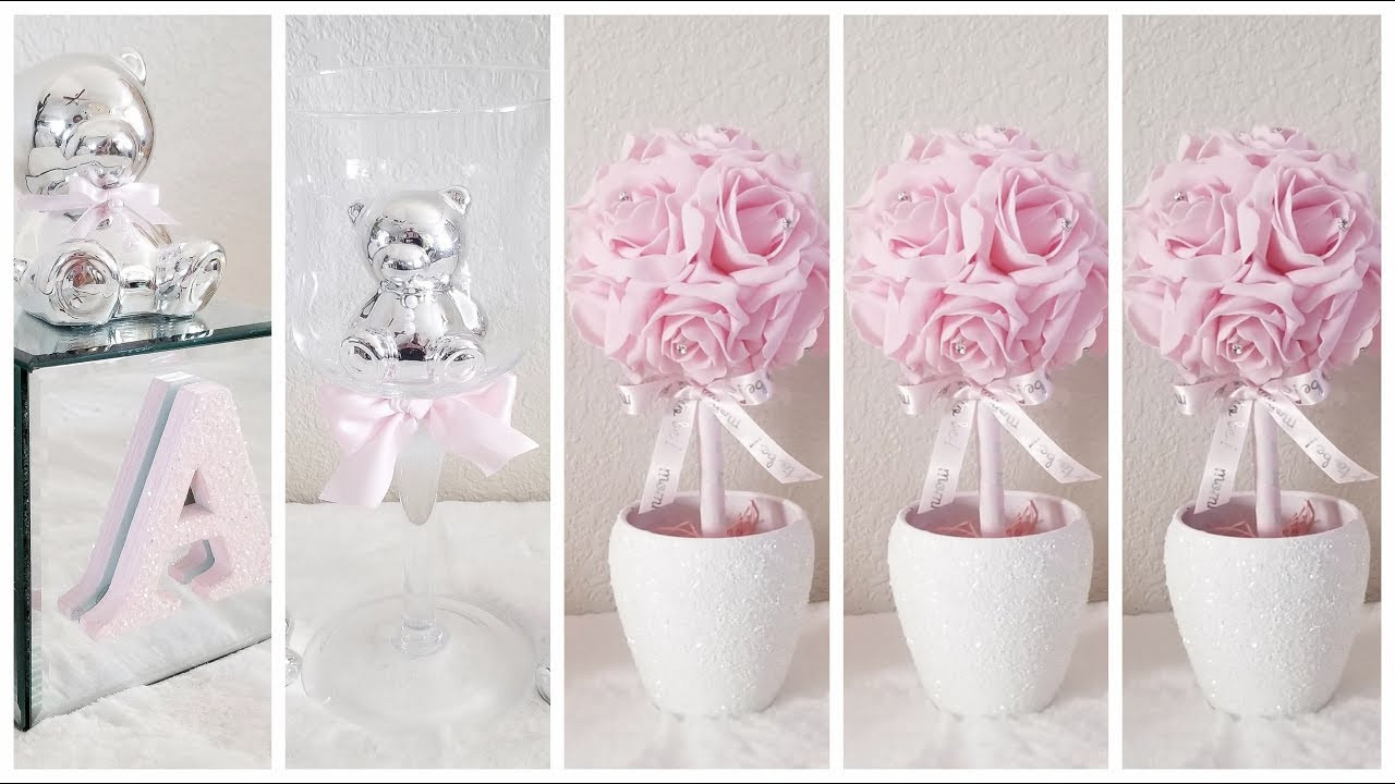 Baby Shower Diy Centerpieces
 DIY 3 QUICK AND EASY BABY SHOWER CENTERPIECES