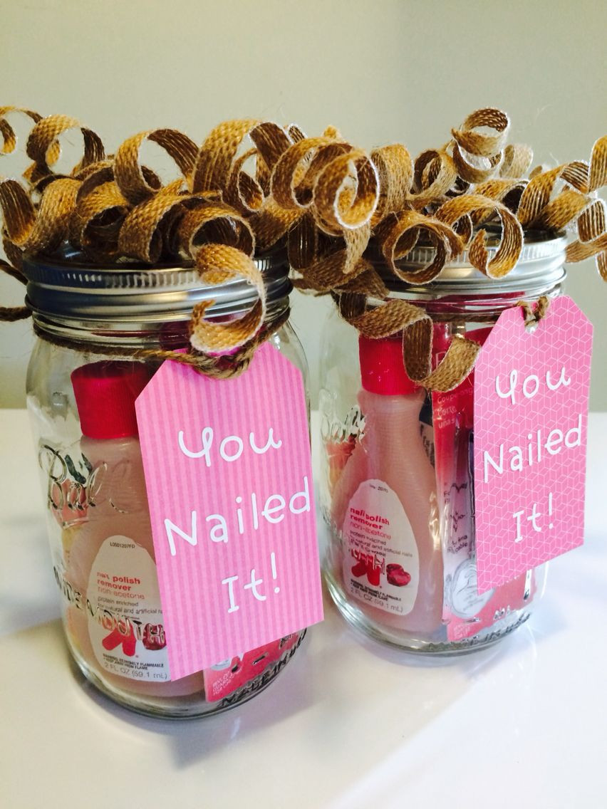 Baby Shower Games Gift Ideas Winners
 Baby shower game prize manicure in a ball Mason jar