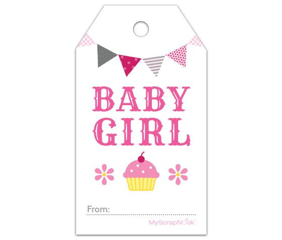 Baby Shower Gift Tag Template
 Download this Pink Cupcake Baby Girl Gift Tag and other