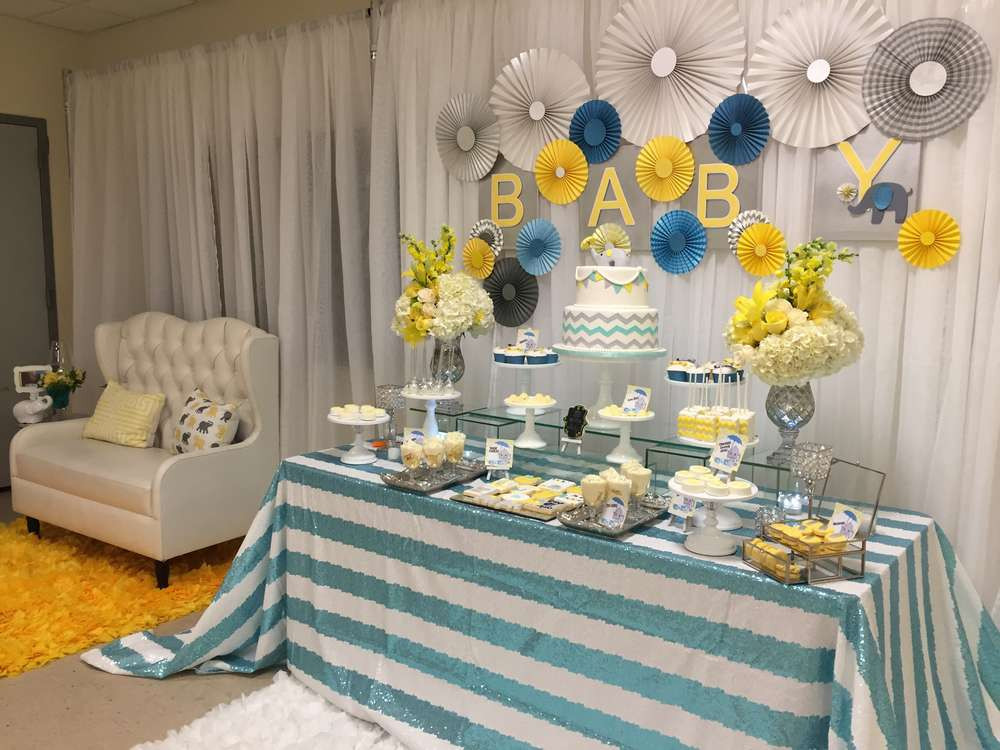 Baby Shower Table Decorations Ideas
 Glam Elephant Baby Shower Baby Shower Ideas Themes Games