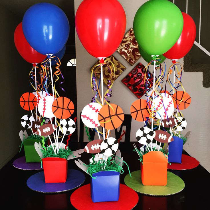 Baby Sports Decor
 Sports theme centerpieces DIY 1st birthday