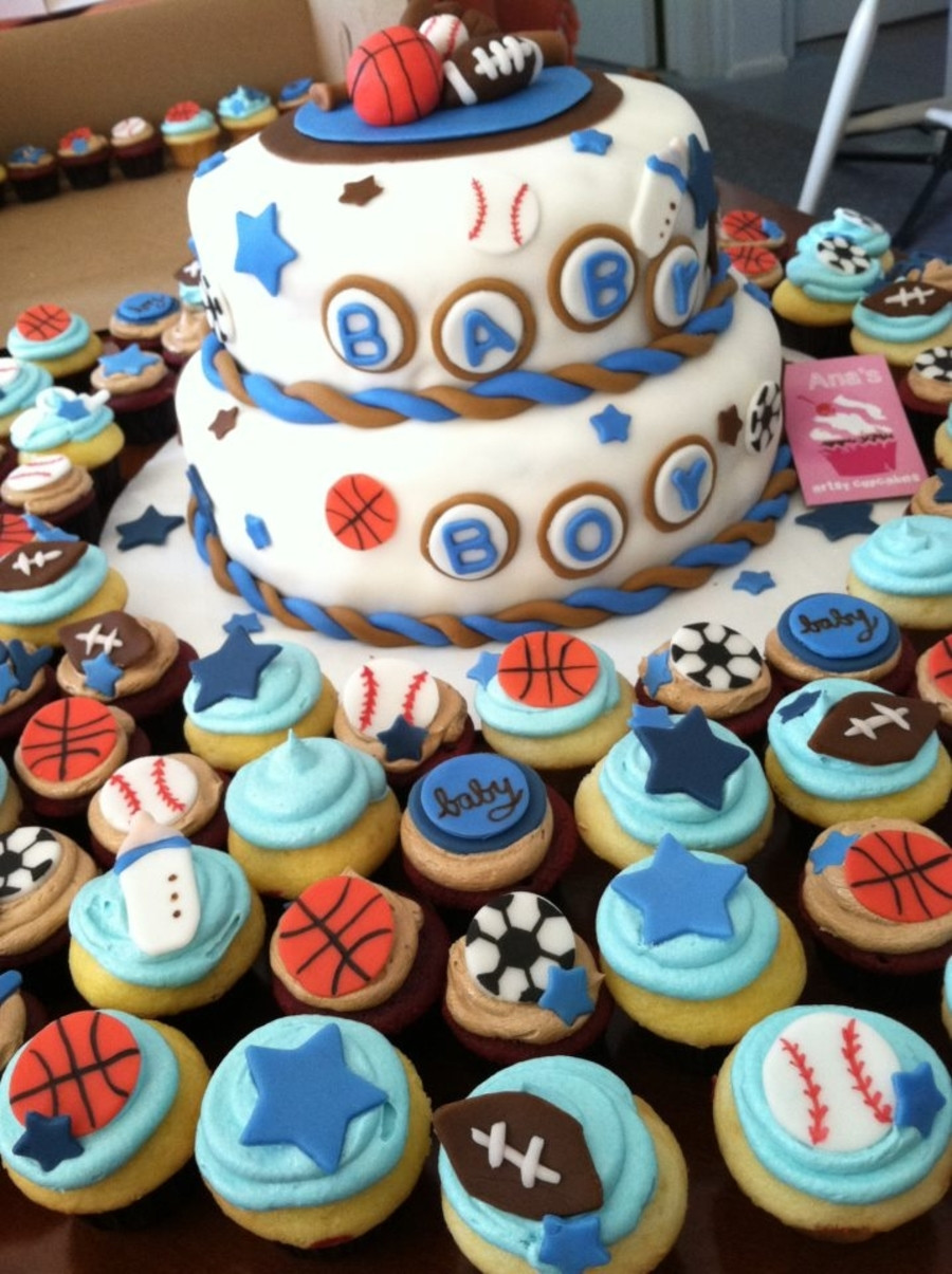 Baby Sports Decor
 Sports Themed Baby Shower CakeCentral