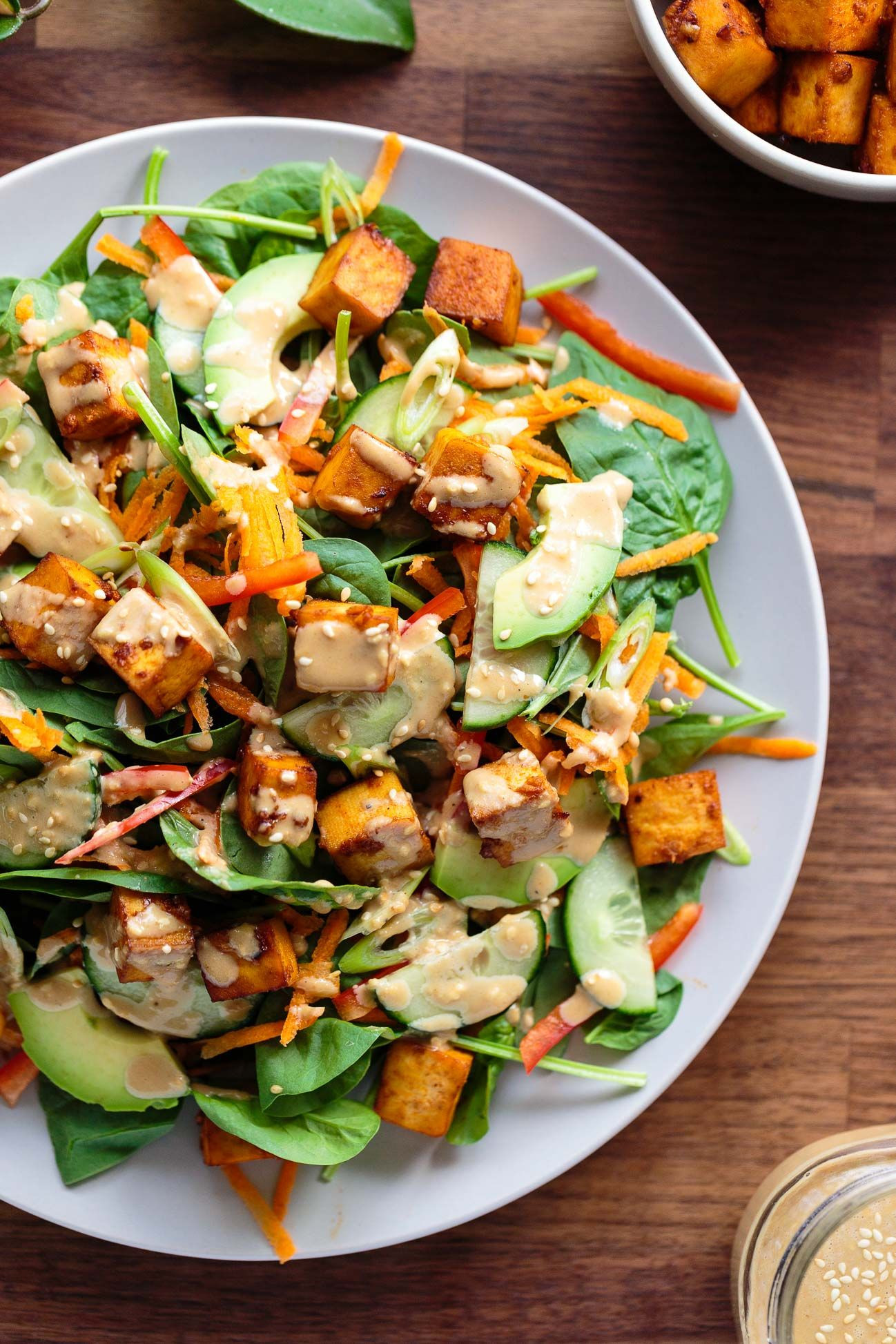 Baby Tofu Recipes
 Marinated Tofu Avocado and Spinach Salad with Creamy