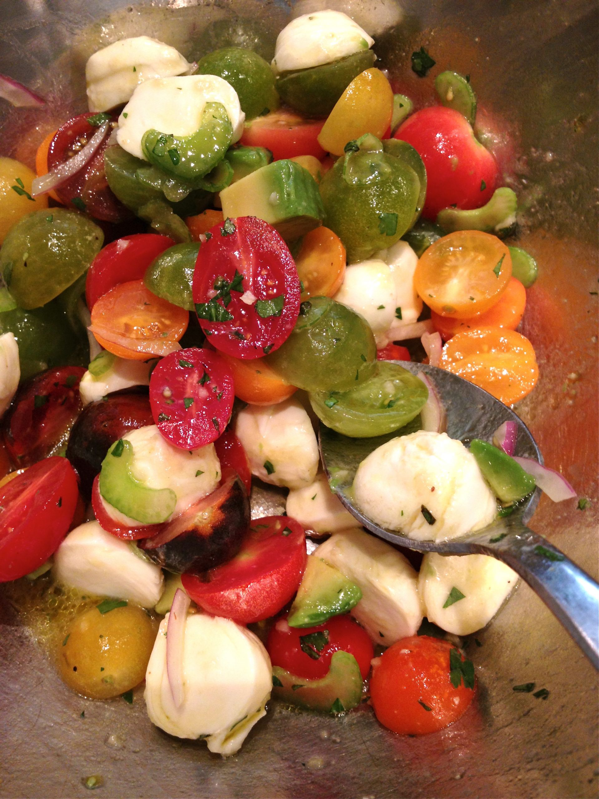 Baby Tomato Recipes
 Baby Heirloom Tomato Salad with Bocconcini & Avocado
