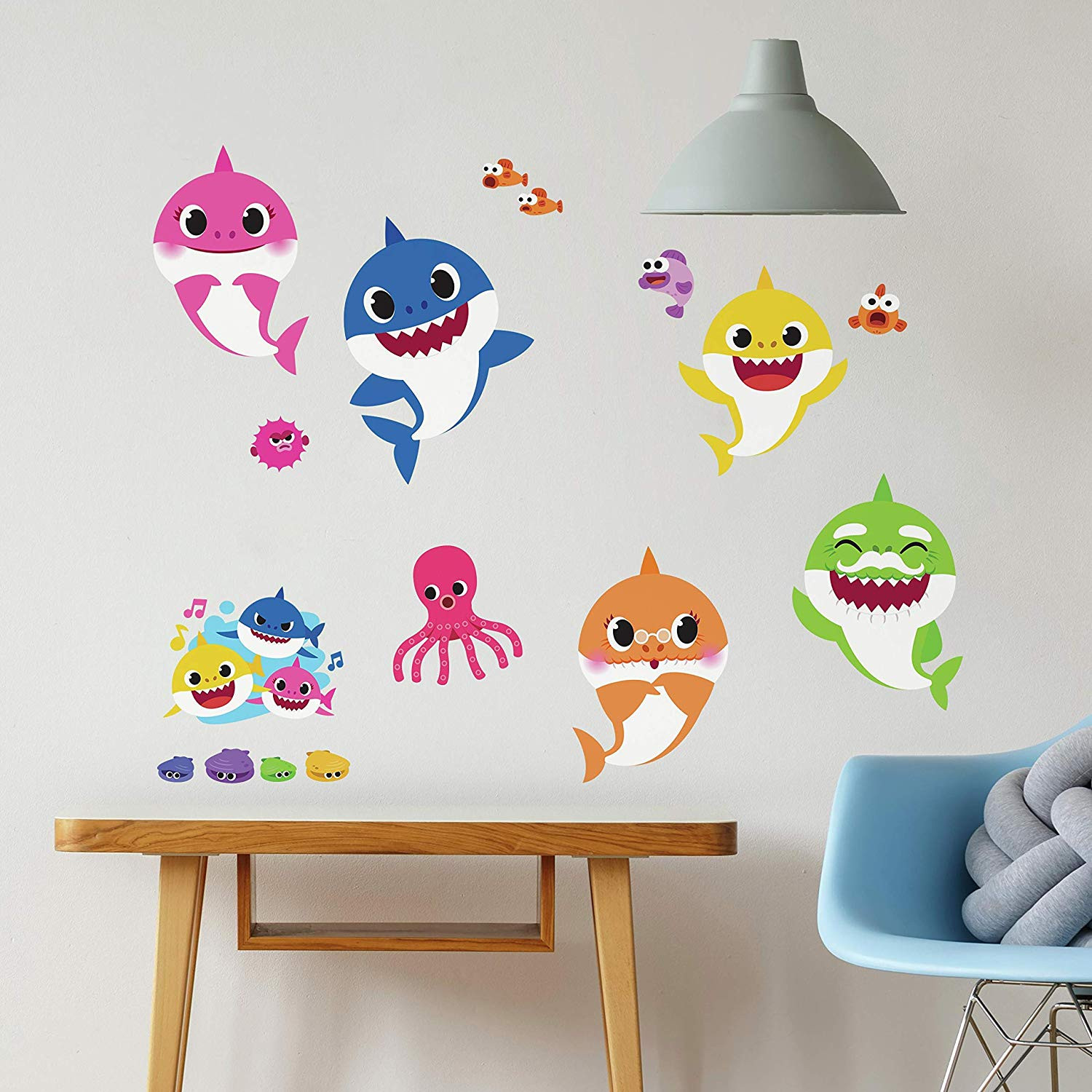 Baby Wall Decor Walmart
 Roommates Baby Shark Peel & Stick Wall Decals 39