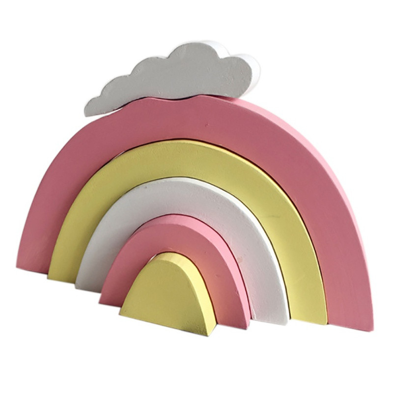 Baby Wall Decor Walmart
 SUPERHOMUSE Colorful Wooden Rainbow Building Blocks