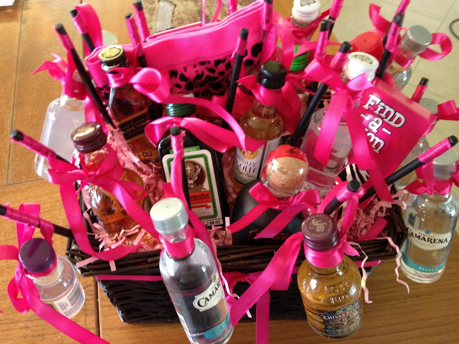 Bachelorette Gift Baskets Ideas
 Janie from Scratch Crafts Bachelorette Basket of Booze