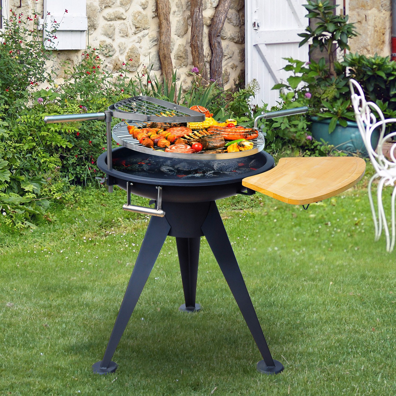 Backyard Barbeque Grills
 Outsunny 22” Round Outdoor Charcoal Barbeque BBQ Grill