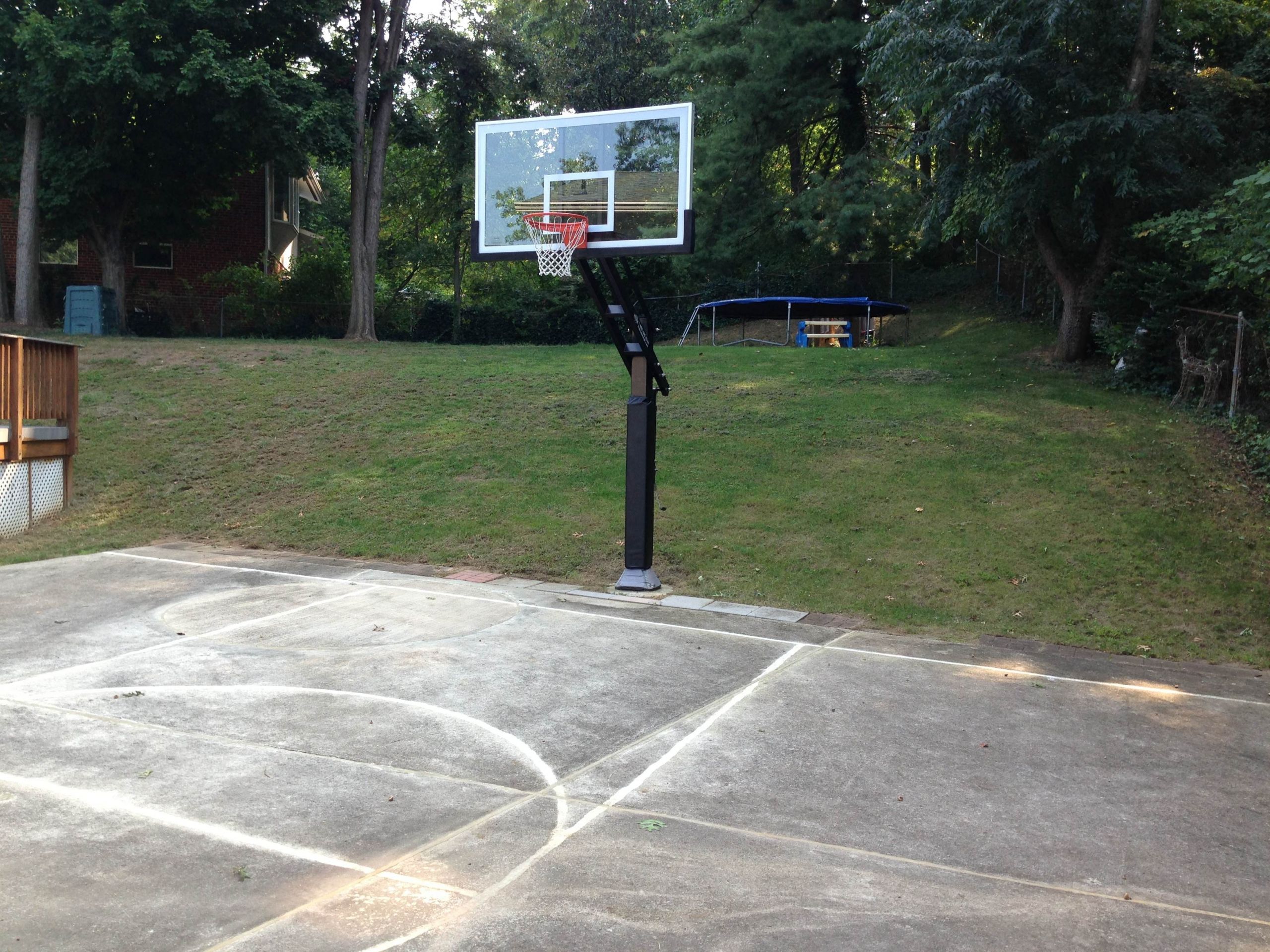 Backyard Basketball Hoop
 The Pro Dunk Platinum basketball hoop seemingly sits in