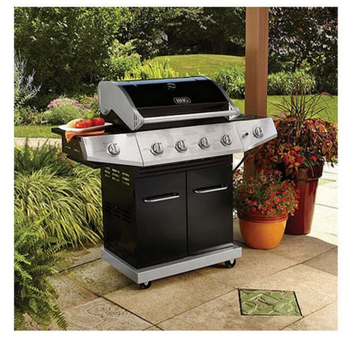 Backyard Bbq Arlington
 Searing Gas Grill 4 Burners Cooking Surface Steak