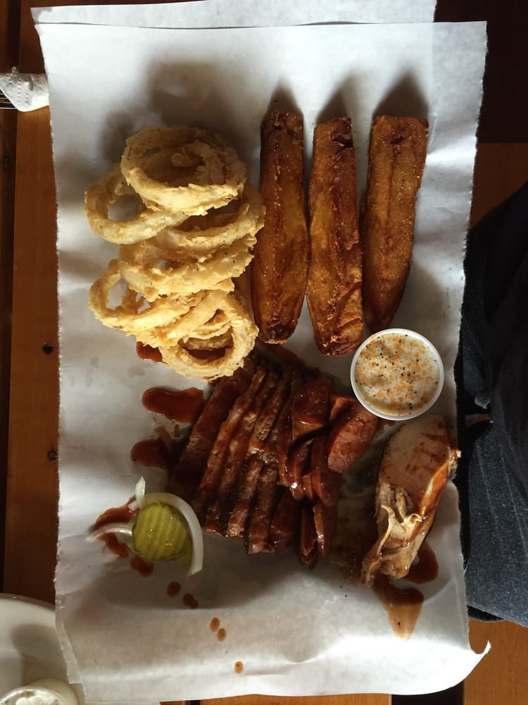 Backyard Bbq Belton
 3 meat BBQ PLATE chicken sausage & brisket with onion