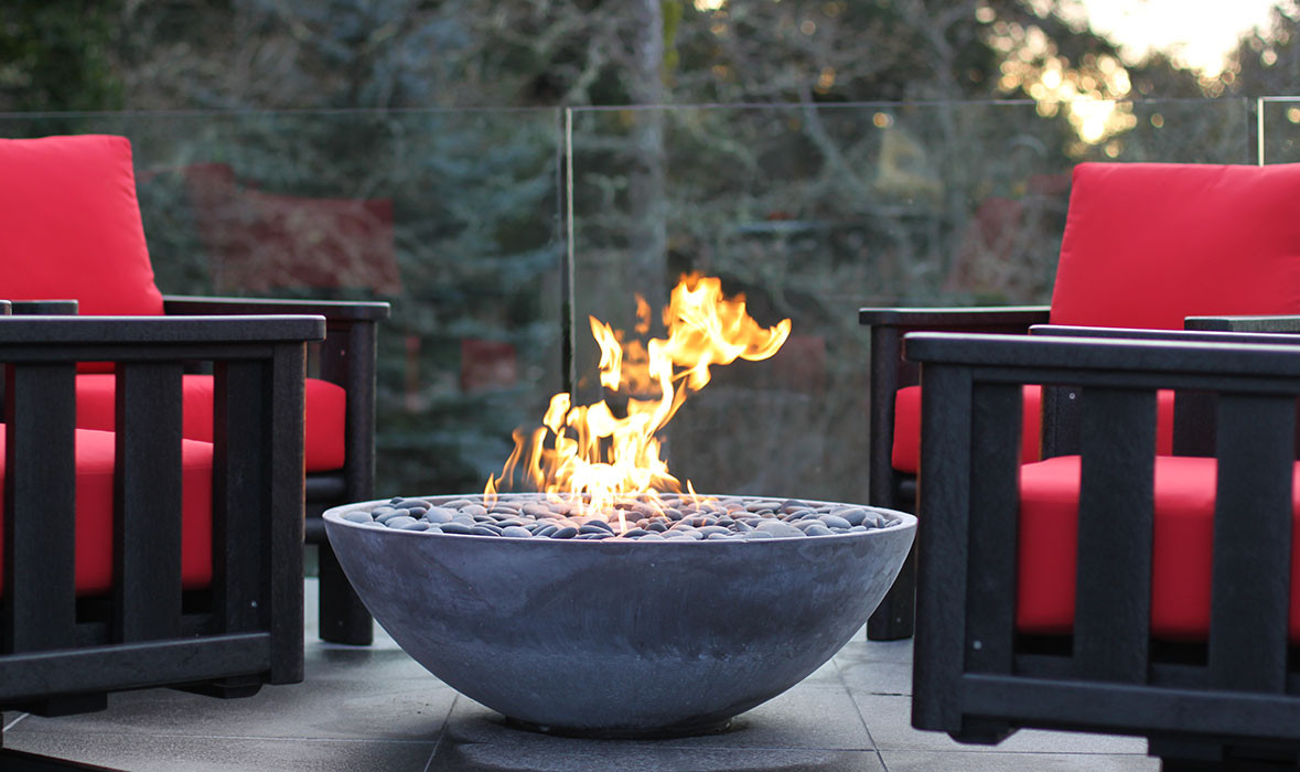 Backyard Camp Fire
 Modern Fire PIt Miso Concrete Firebowl