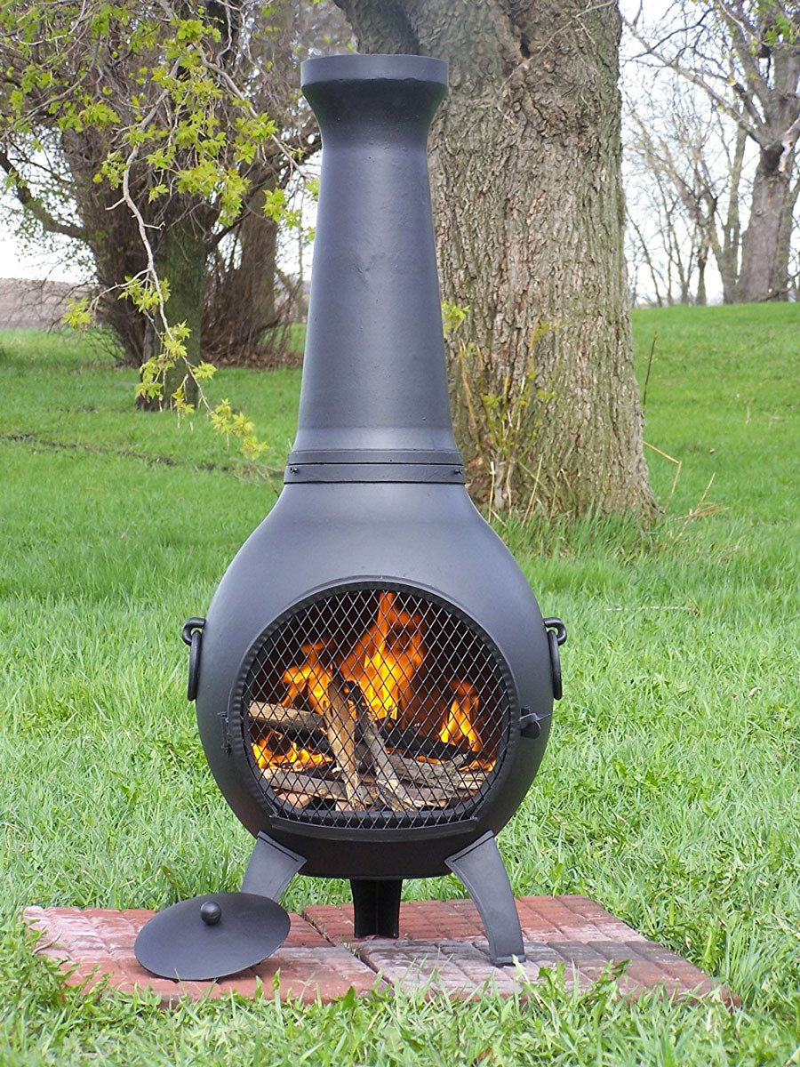 Backyard Camp Fire
 Wood Burning Chiminea Outdoor Fire Pit KiddingAll