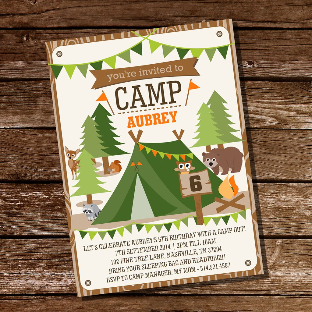 Backyard Camping Party
 Backyard Camping Party Invitation for a Girl Boy