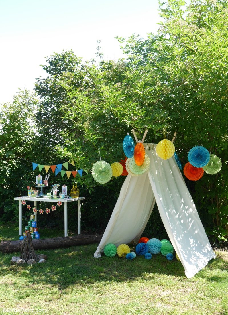 Backyard Camping Party
 A Summer Backyard Camping Party with Free Printables