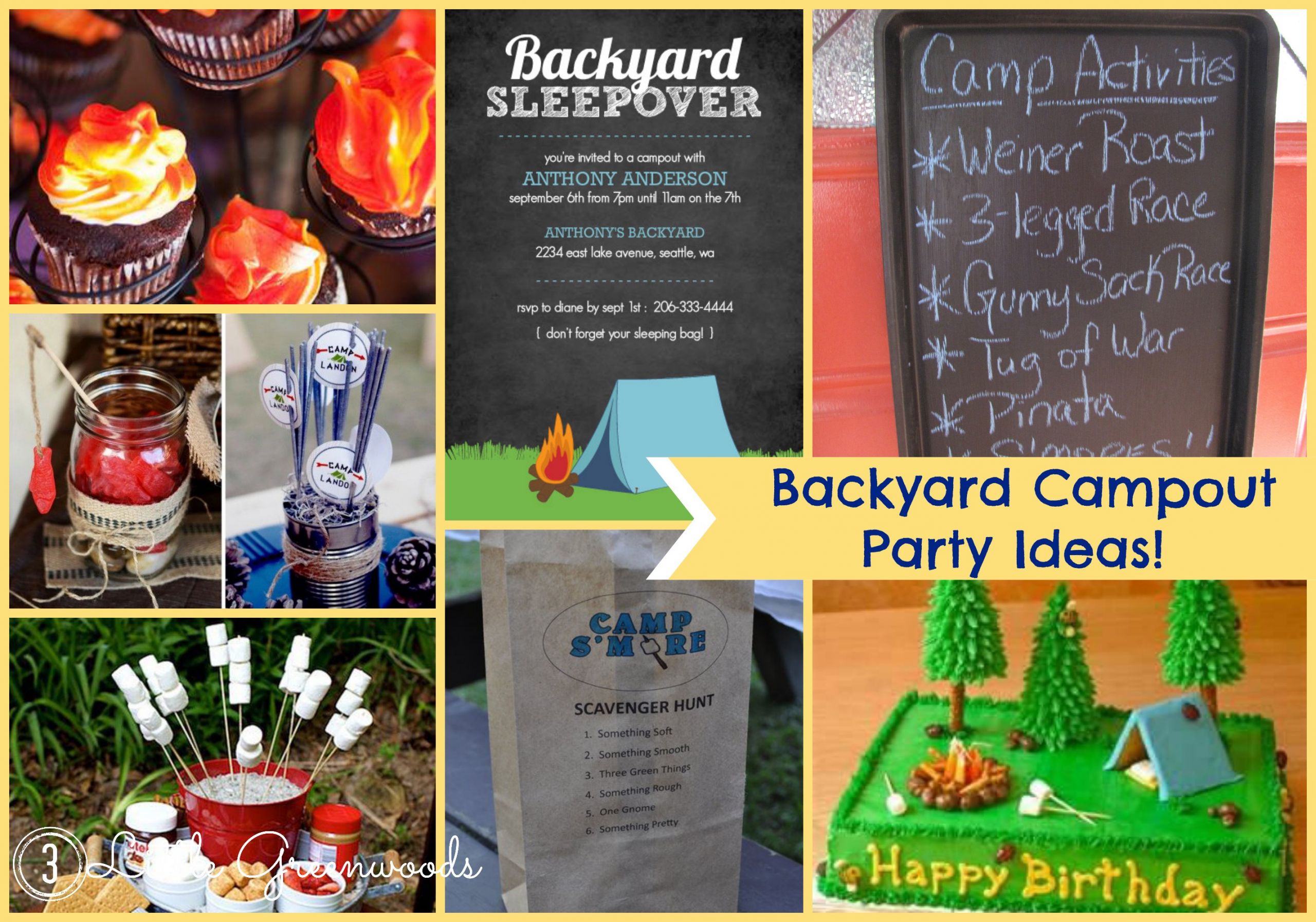 Backyard Campout Birthday Party Ideas
 Backyard Campout Party Inspiration 3 Little Greenwoods