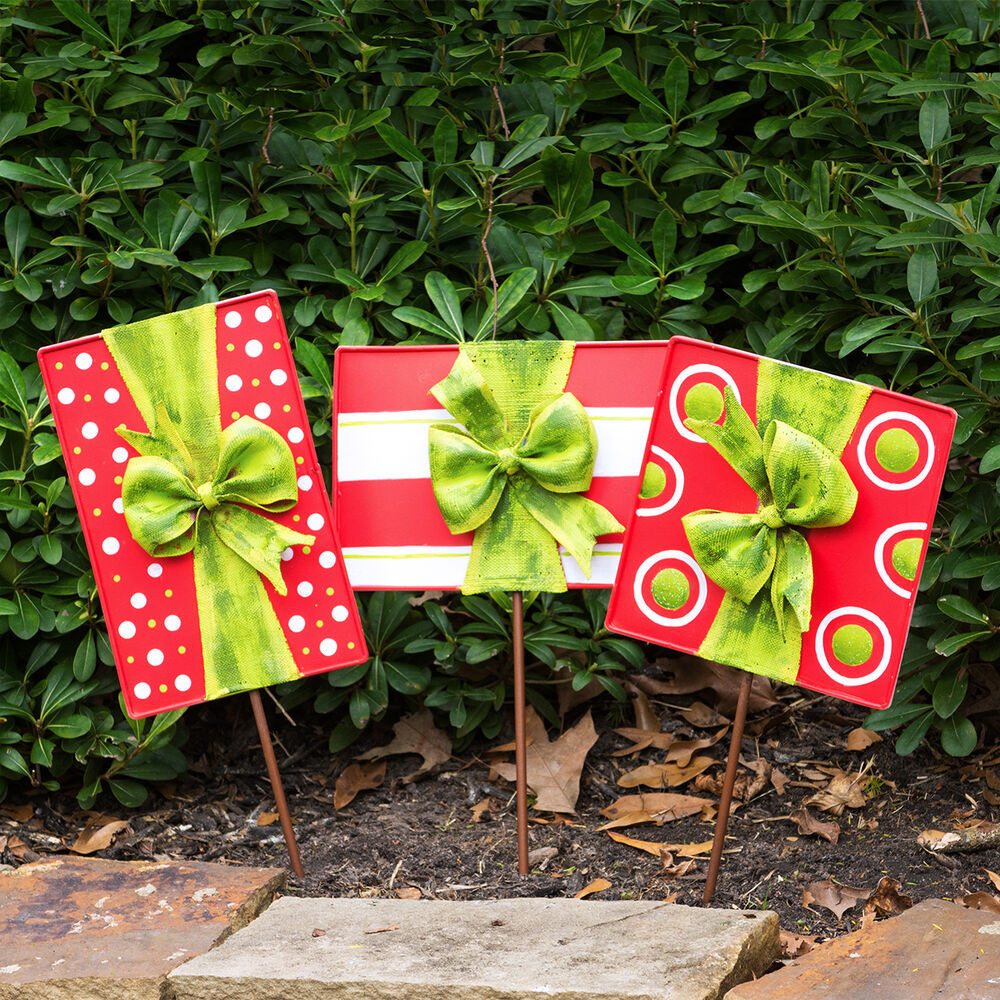 Backyard Christmas Decorations
 Outdoor Christmas Present Decorations Set of 3