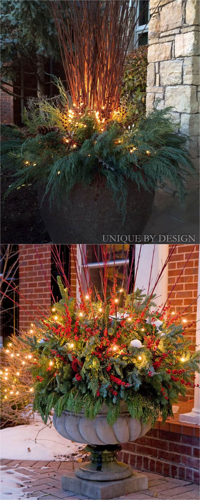 Backyard Christmas Decorations
 24 Colorful Winter Planters & Christmas Outdoor