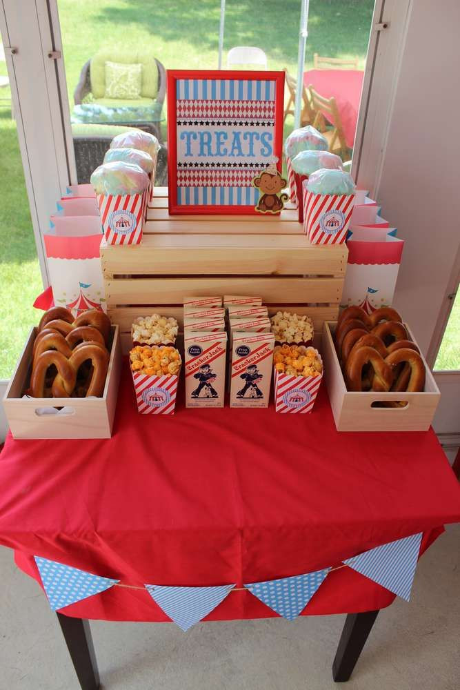 Backyard Circus Party Ideas
 Treats at a big top backyard carnival birthday party See