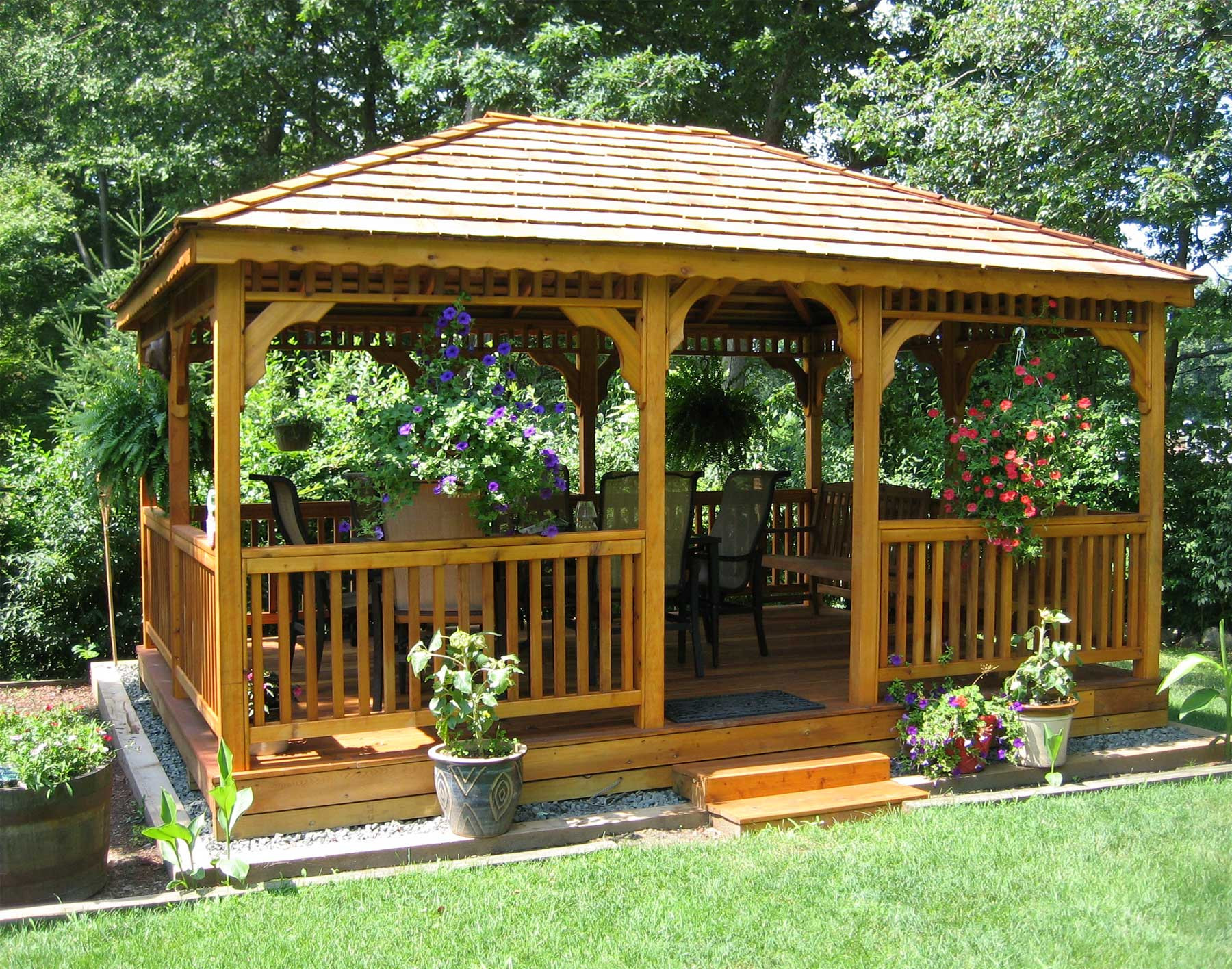 Backyard Creations Gazebo Reviews
 Red Cedar Single Roof Rectangle Gazebos with Red Cedar