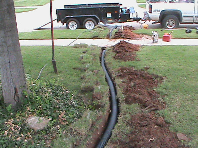 Backyard Drainage Pipe
 French Drain Contractor Central Oklahoma French Drains