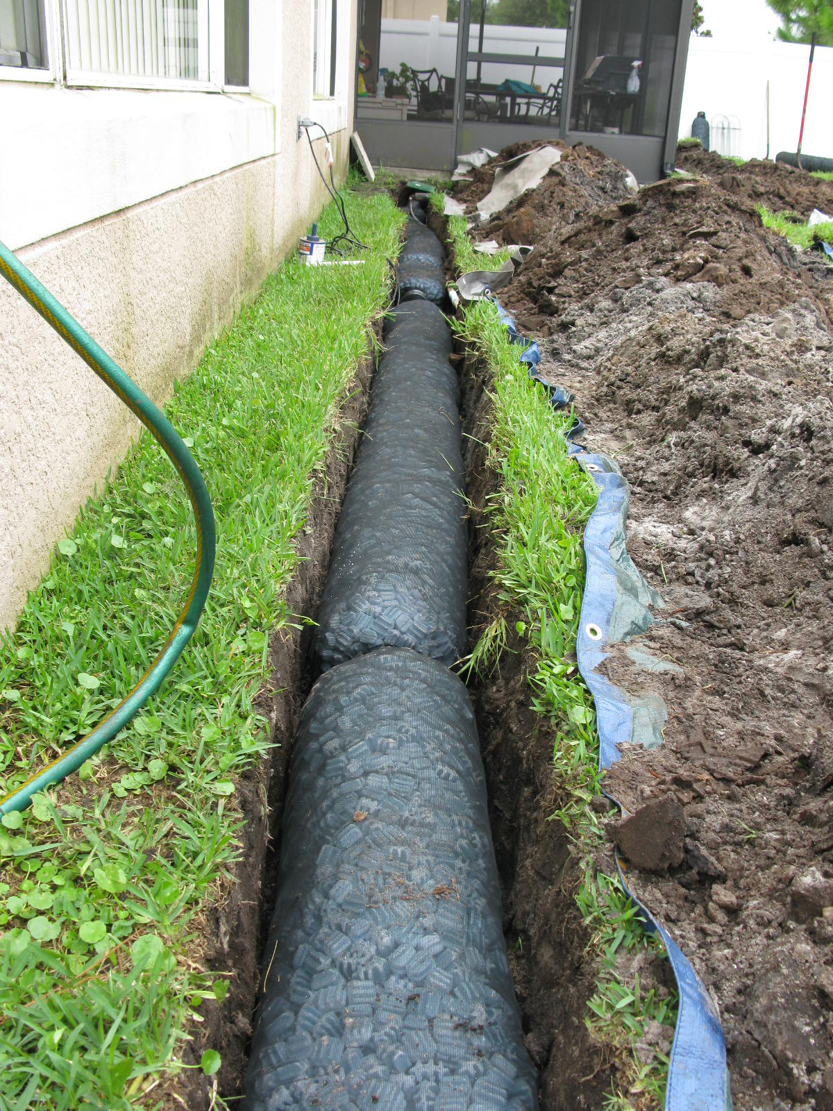 Backyard Drainage Pipe
 French Drains Systems Griffin Air LLC