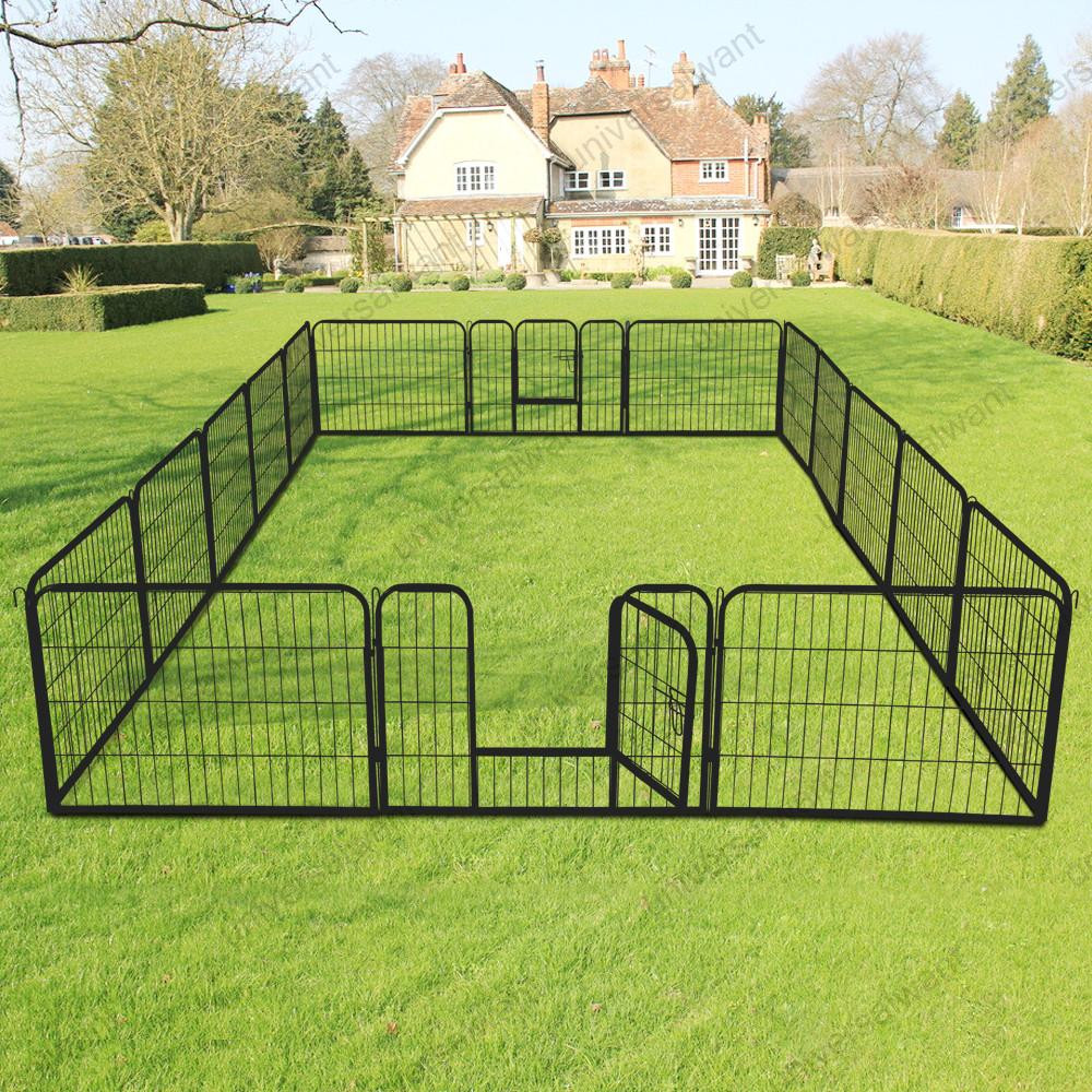 Backyard Fence For Dogs
 16 Panels Pet Dog Cat Metal Exercise Barrier Fence