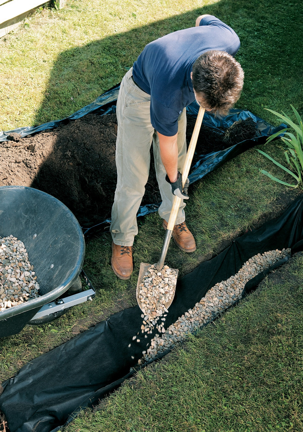 Backyard French Drain
 Installing a French Drain