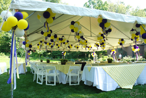 Backyard Grad Party Ideas
 A Purple & Gold Graduation Party