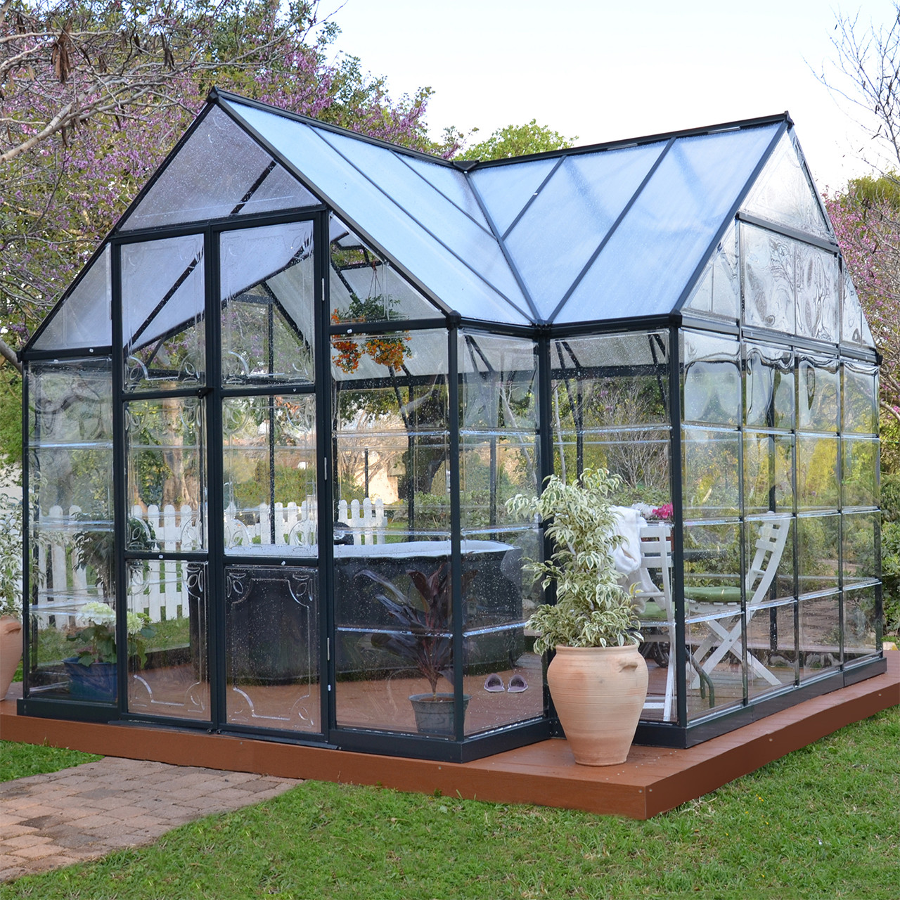 Backyard Greenhouses Kits
 Palram Garden Chalet Greenhouse Hobby Greenhouse Kits