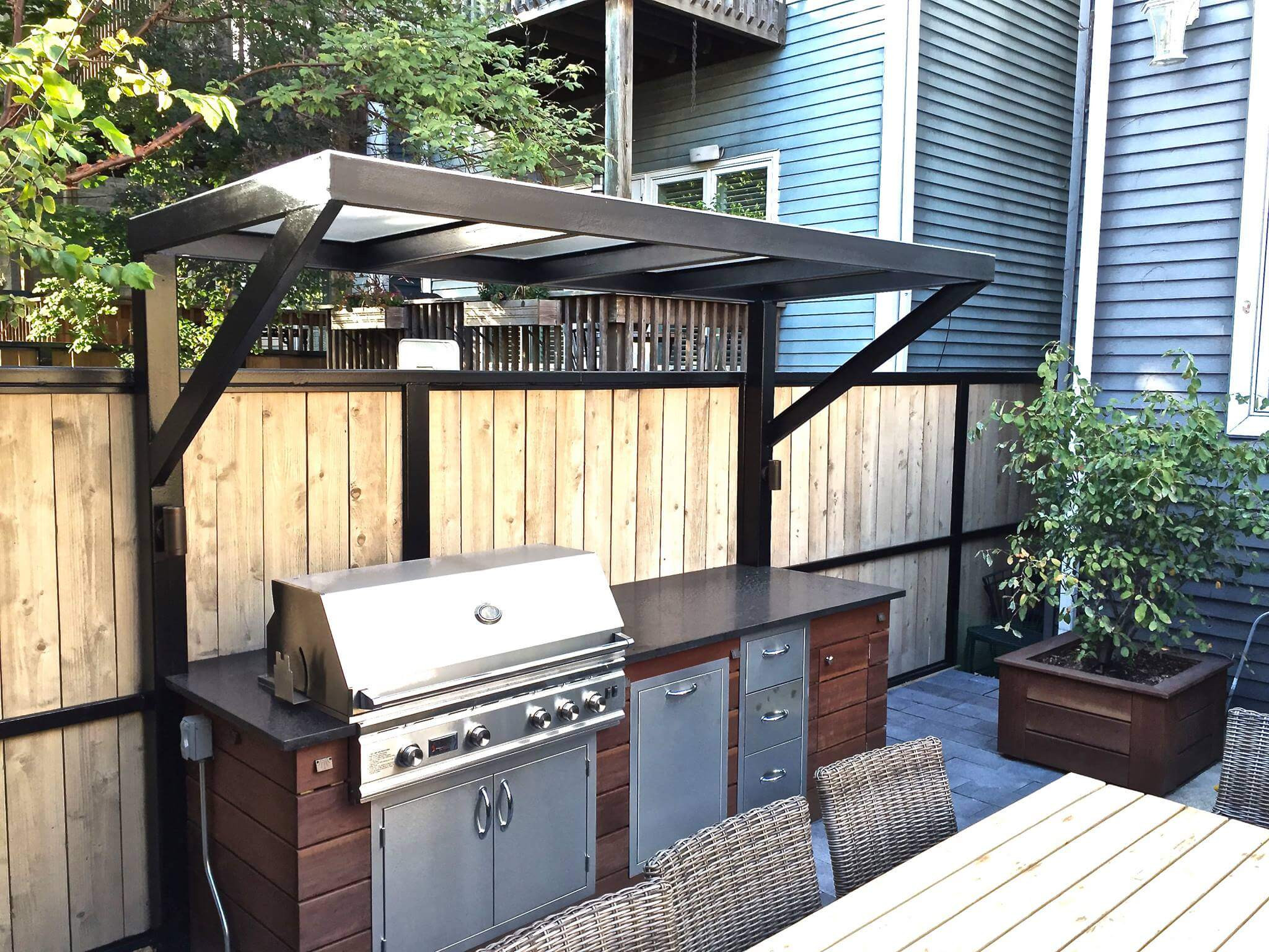 Backyard Grill Patio Ideas
 Patio With A Fireplace And A Gas Grill In Chicago