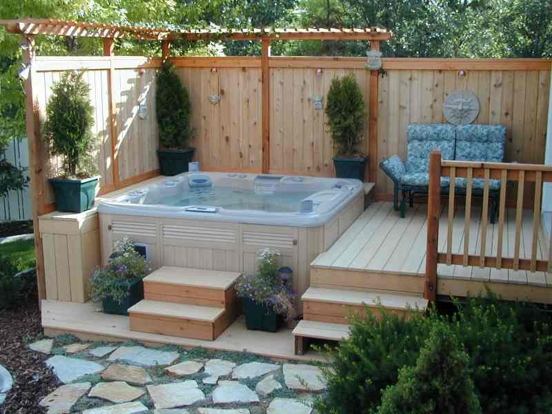 Backyard Hot Tub
 Incorporating a Hot Tub into a Small but Luxurious Space